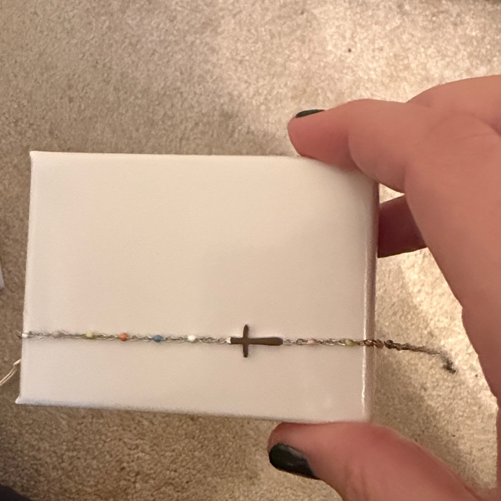 Delicate Multicolor Cross Bracelet